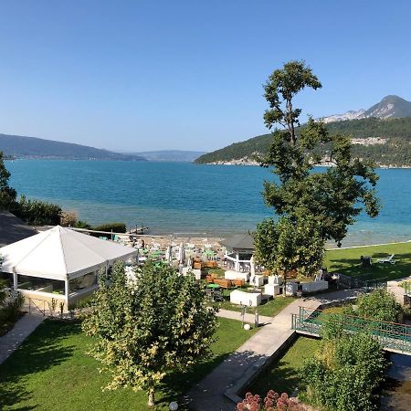 Logement Atypique Avec Vue Unique Panoramique Sur Le Lac D'Annecy, Dans Une Residence Avec Plage Et Ponton Privee Sur La Commune De Duingt Eksteriør billede